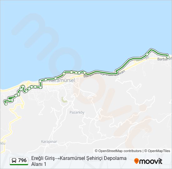 796 bus Line Map