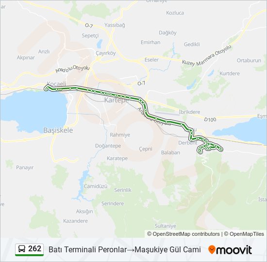 262 bus Line Map