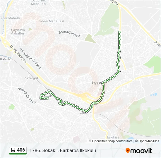 406 Bus Line Map