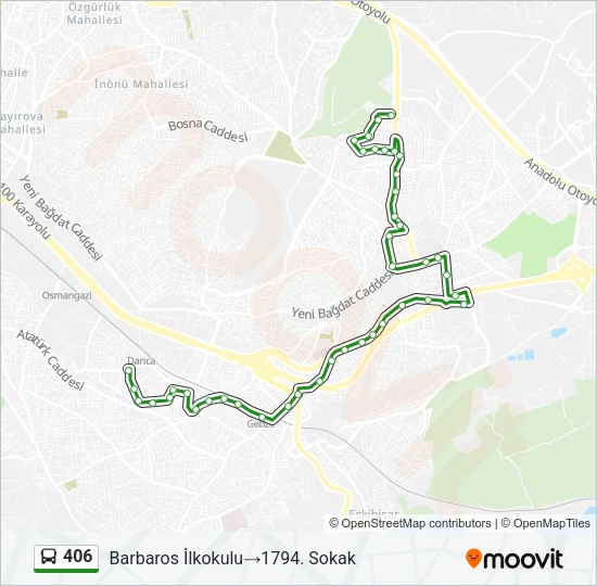 406 Bus Line Map