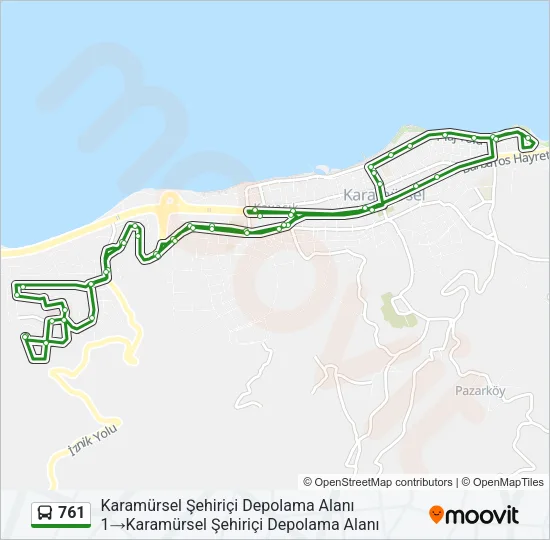 761 Bus Line Map