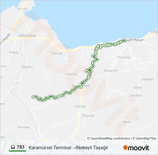 783 Bus Line Map