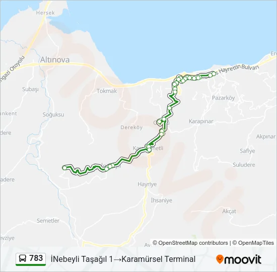 783 Bus Line Map