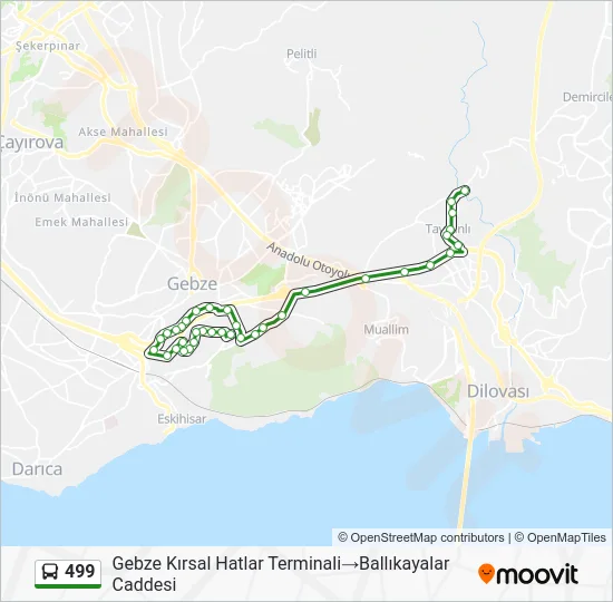 499 Bus Line Map