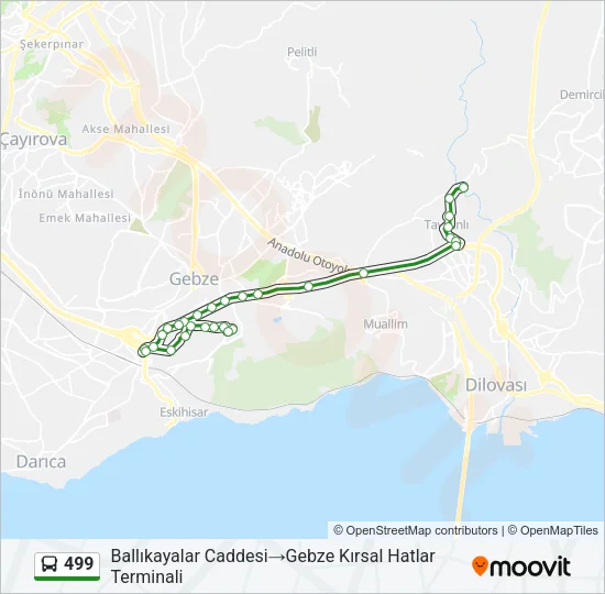 499 Bus Line Map