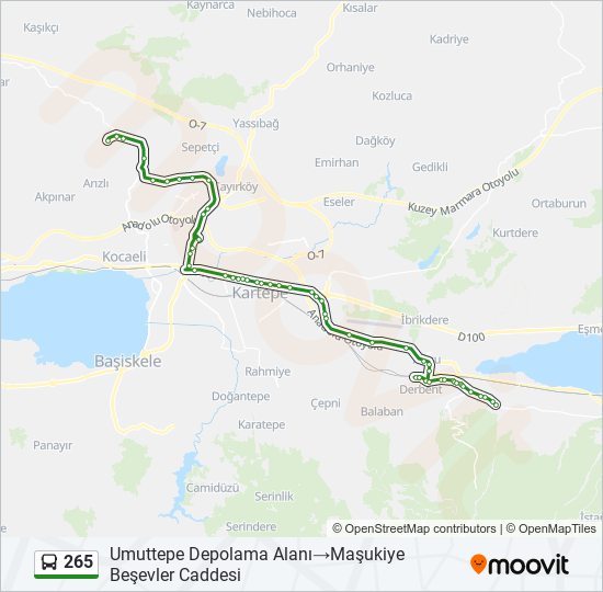 265 bus Line Map