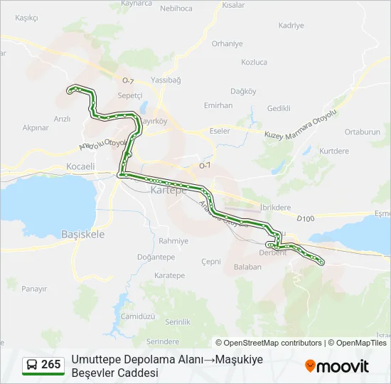 265 Bus Line Map