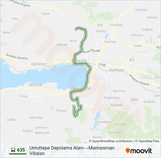 635 Bus Line Map