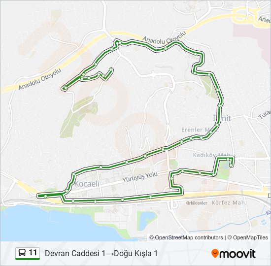 11 bus Line Map