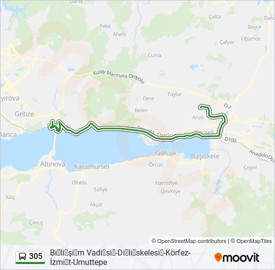 305 bus Line Map