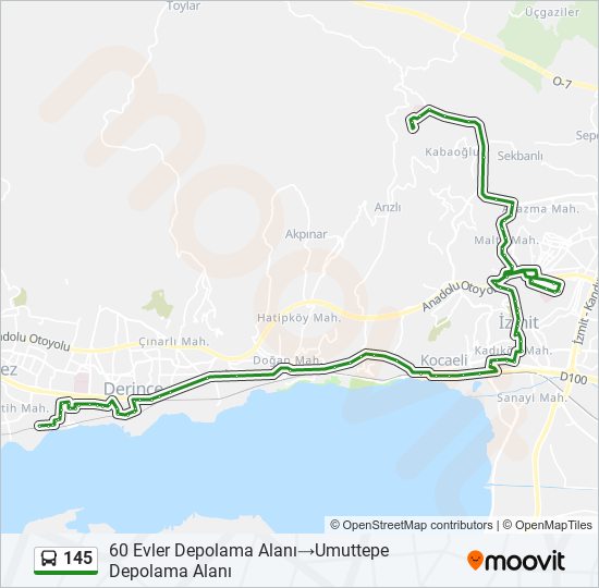 145 bus Line Map