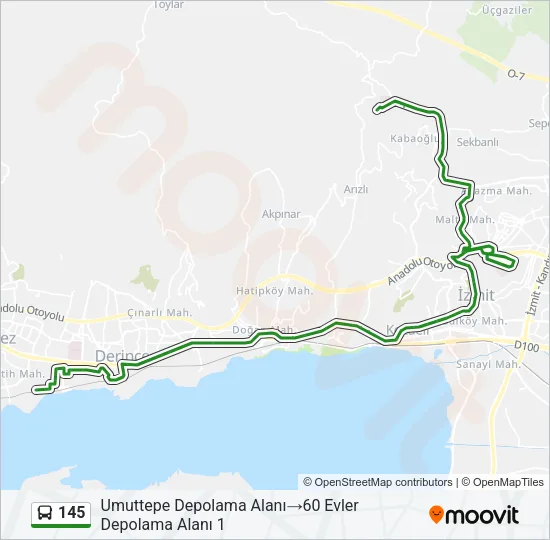 145 Bus Line Map