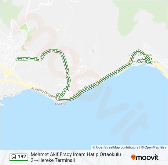 192 Bus Line Map