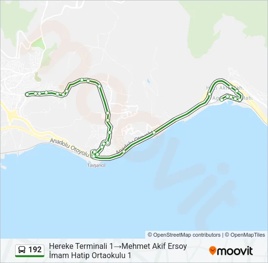 192 Bus Line Map