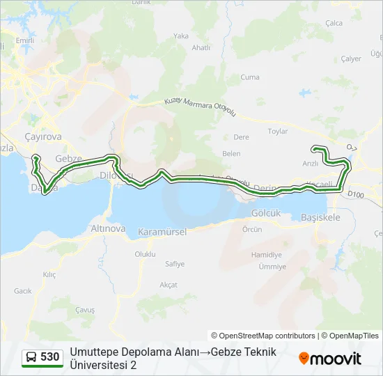 530 Bus Line Map