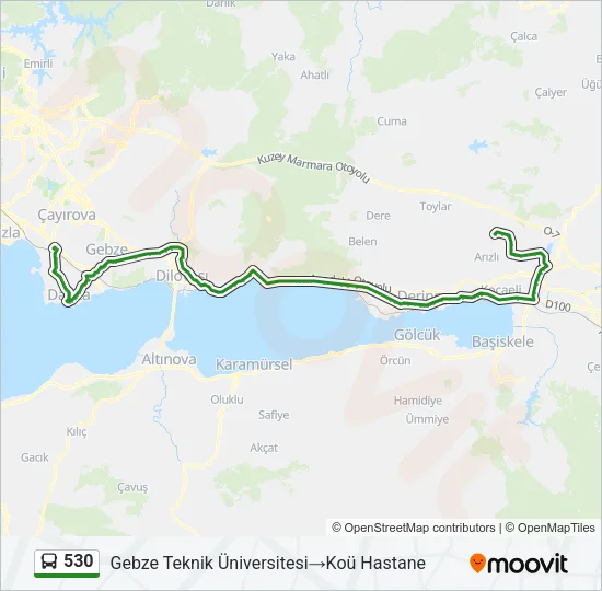 530 Bus Line Map
