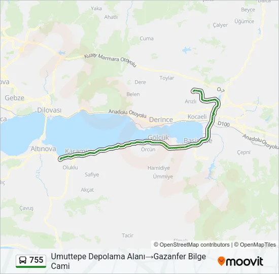 755 Bus Line Map