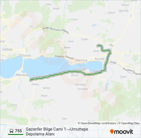 755 Bus Line Map