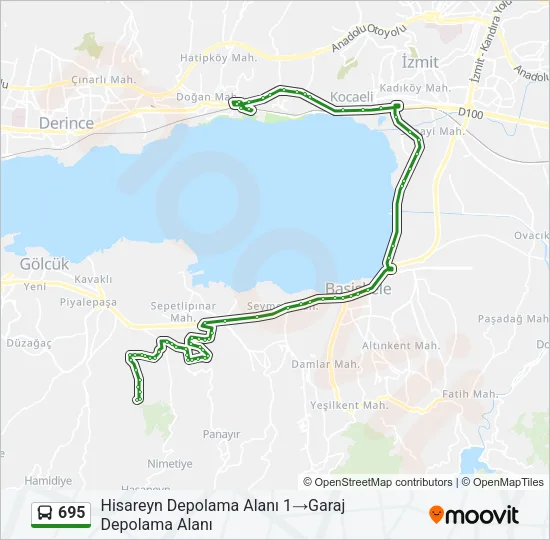 695 Bus Line Map