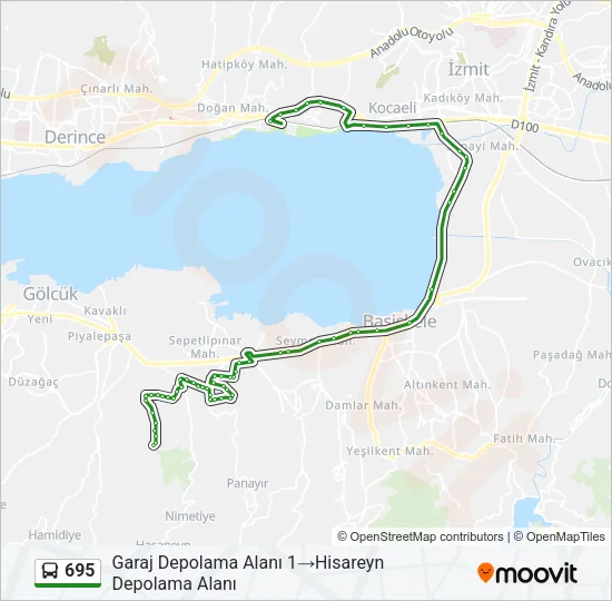 695 Bus Line Map
