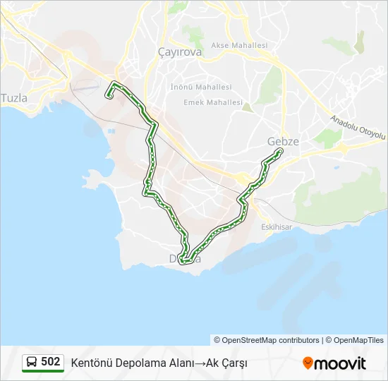 502 Bus Line Map