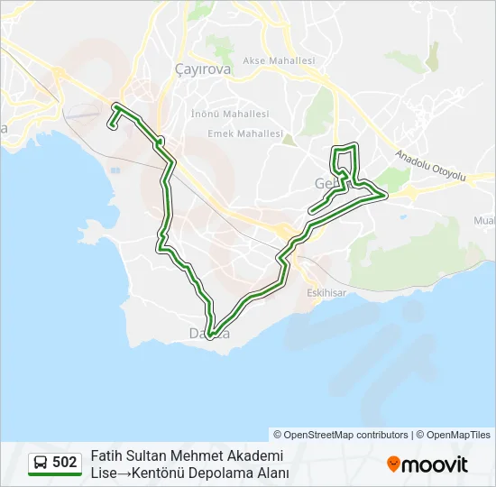 502 Bus Line Map