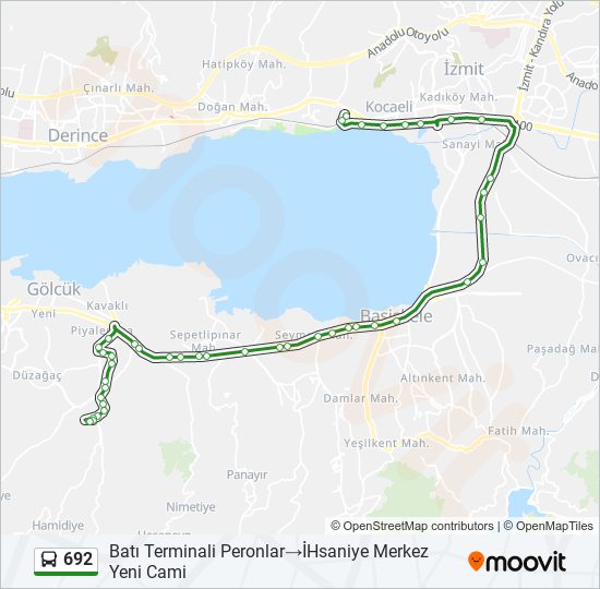 692 otobüs Hattı Haritası