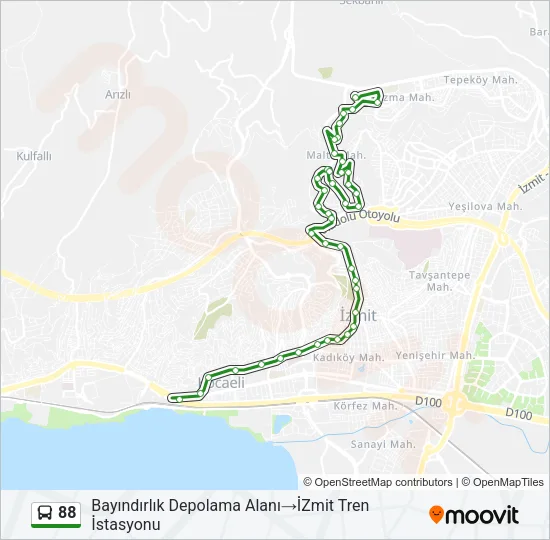 88 Bus Line Map