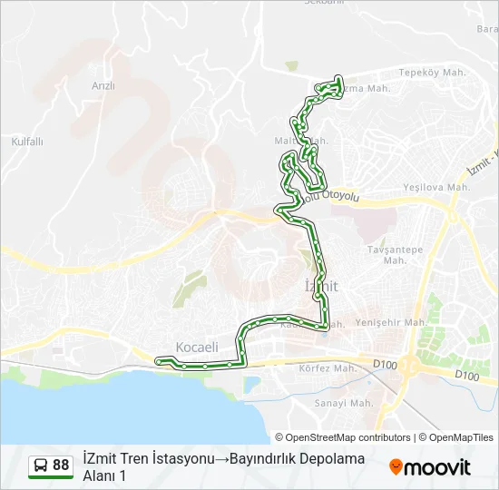 88 Bus Line Map