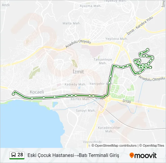 28 Bus Line Map