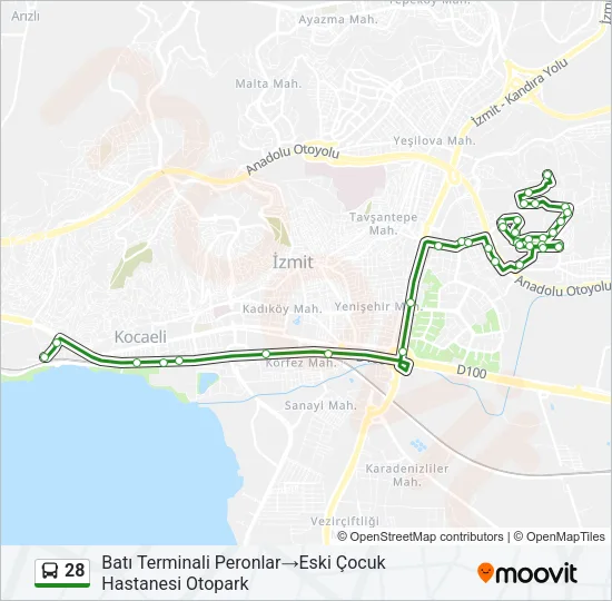 28 Bus Line Map