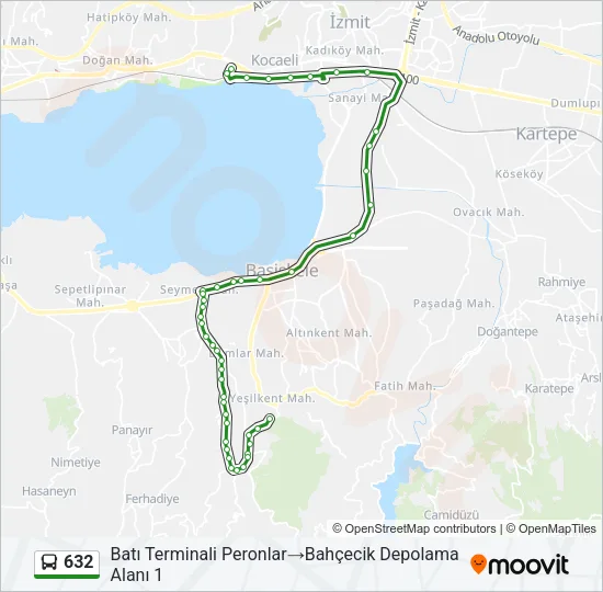 632 Bus Line Map