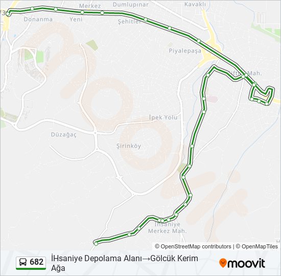 682 otobüs Hattı Haritası