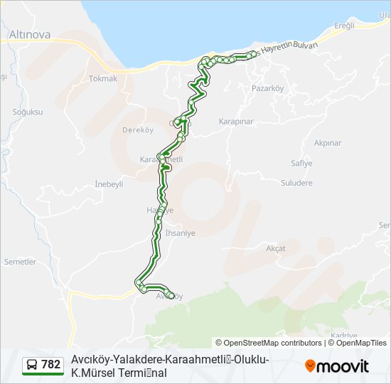 782 bus Line Map