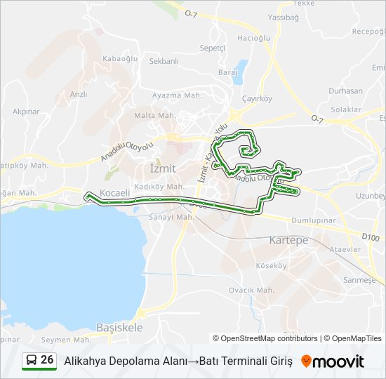 26 Bus Line Map