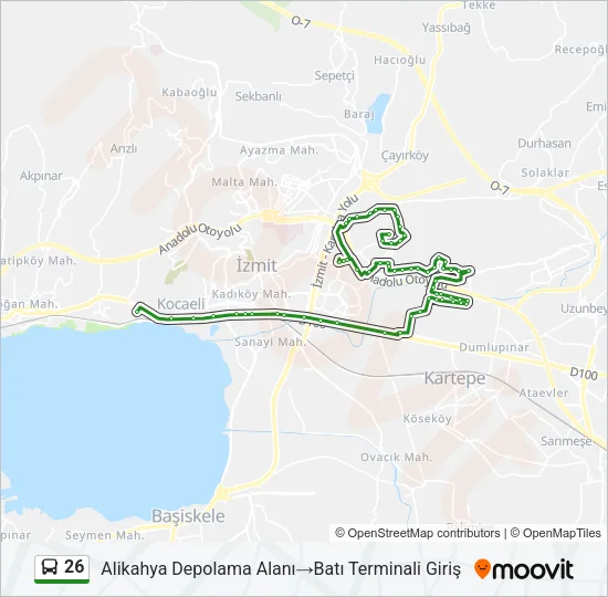 26 Bus Line Map