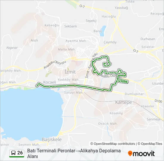 26 Bus Line Map