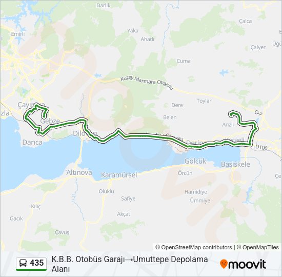 435 Bus Line Map