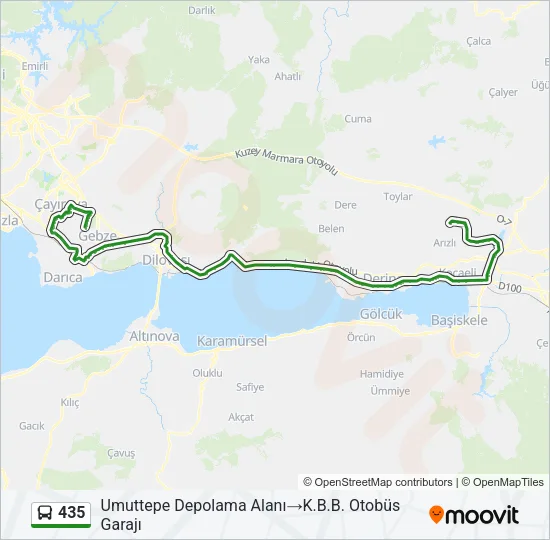 435 Bus Line Map