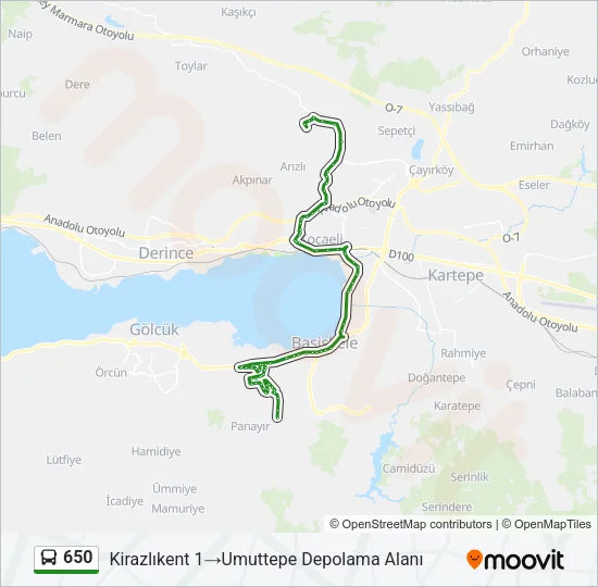 650 Bus Line Map