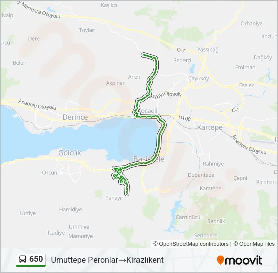 650 Bus Line Map