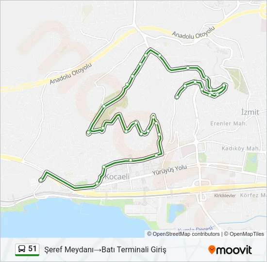 51 Bus Line Map