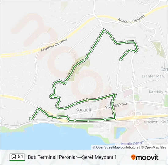 51 Bus Line Map