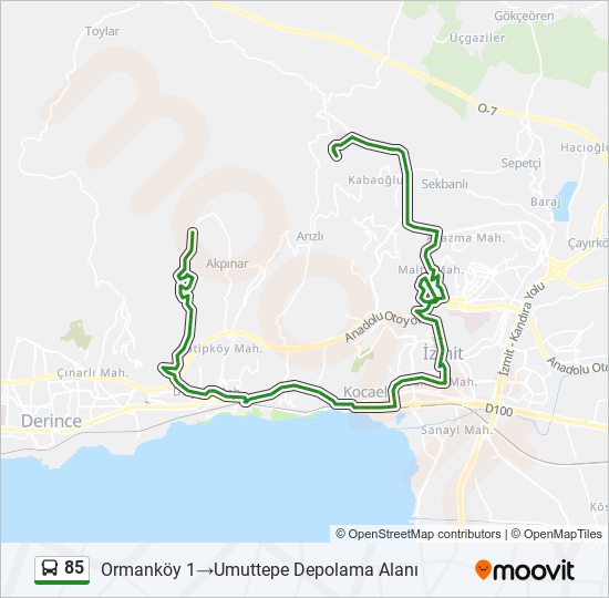 85 bus Line Map