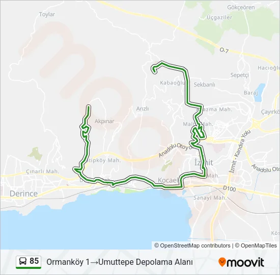 85 Bus Line Map
