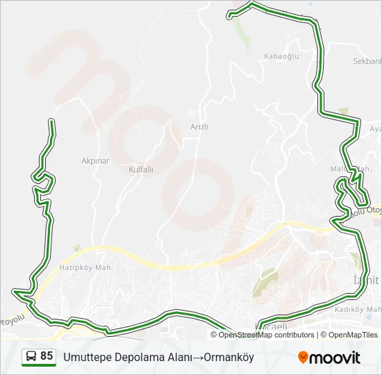 85 Bus Line Map