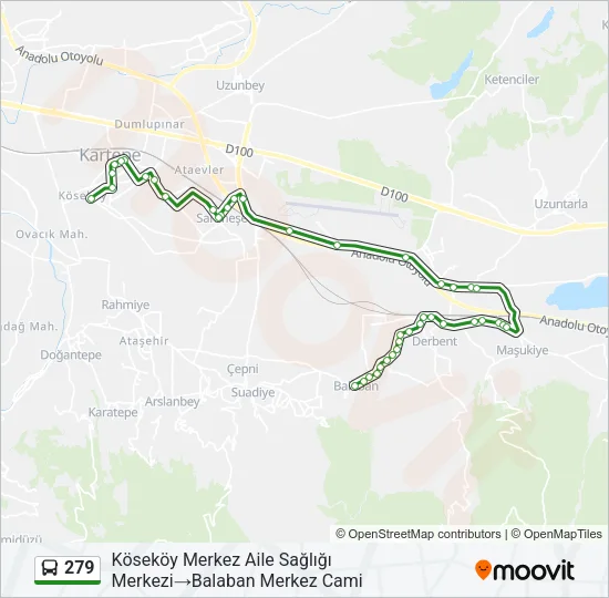 279 Bus Line Map