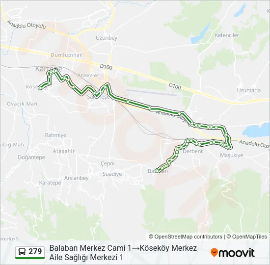 279 Bus Line Map