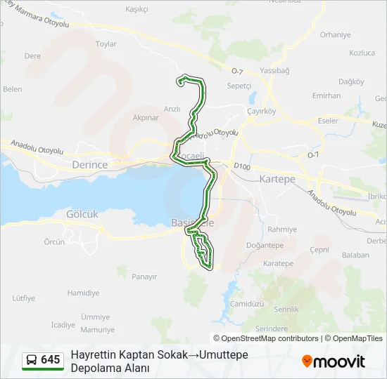 645 Bus Line Map