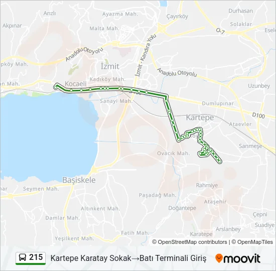 215 Bus Line Map